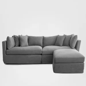 Marbella Modular 4 Seater Sofa Reversible Ottoman Chaise Sofa Storm by OneWorld Collection, a Plants for sale on Style Sourcebook