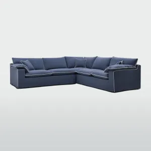 Norfolk 5 Seater Modular Sofa Navy w/White piping by null, a Plants for sale on Style Sourcebook