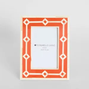 Sasha Bone Inlay Photo Frame Orange 4x6 by Florabelle Living, a Lighting for sale on Style Sourcebook