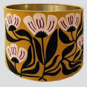 AD Daisy Velvet Drum Shade Yellow by Ruby Star, a Christmas for sale on Style Sourcebook