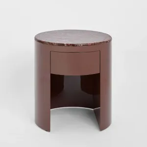 Nobo Bedside Matt Red Vein Marble/High Gloss by MRD Home, a Christmas for sale on Style Sourcebook