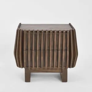 Bow 2 Drawer Bedside Dark Walnut by MRD Home, a Christmas for sale on Style Sourcebook