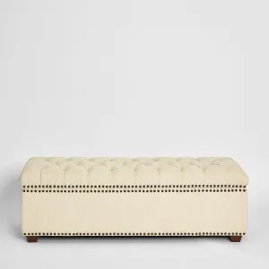 Queenscliff Tufted Storage Ottoman Beige by OneWorld Collection, a Christmas for sale on Style Sourcebook