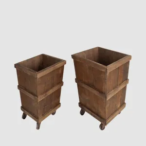 Colmar Set of 2 Wooden Bins on Wheels by PERFECT PIECES, a Christmas for sale on Style Sourcebook