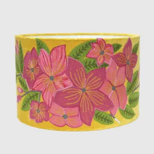 Pink Frangpani Drum Shade 40x25cm Yellow by Ruby Star, a Christmas for sale on Style Sourcebook