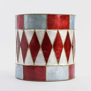 Checker Capiz Diamond Drum Red & Blue by Vixen & Velvet, a Christmas for sale on Style Sourcebook