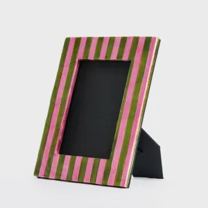 Stripe Photo Frame Green & Pink Lge by Vixen & Velvet, a Christmas for sale on Style Sourcebook