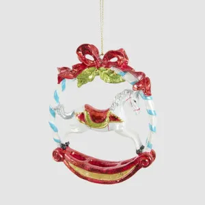 Vintage Rocking Horse Wreath Decoration by Vixen & Velvet, a Christmas for sale on Style Sourcebook