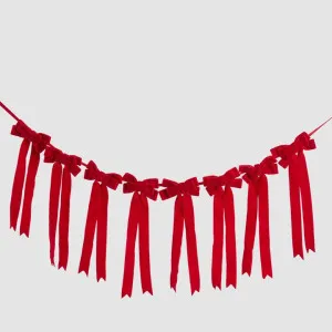 Scarlet Velvet Bow Garland Red by Vixen & Velvet, a Christmas for sale on Style Sourcebook