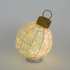 Vintage Tinsel Rotating Bauble Decoration Small by Vixen & Velvet, a Christmas for sale on Style Sourcebook