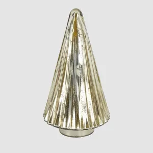 Ridged Glass Cone Tree Gold Large by Vixen & Velvet, a Christmas for sale on Style Sourcebook