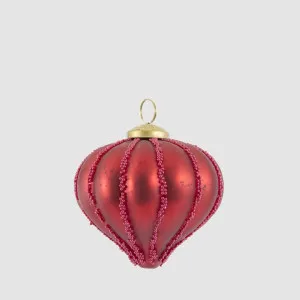 Red Glass & Fuchia Bead Hanging Decoration by Vixen & Velvet, a Christmas for sale on Style Sourcebook