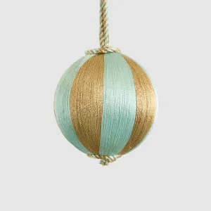 Silk Stripe Bauble Small Light Blue & Champagne by Vixen & Velvet, a Plants for sale on Style Sourcebook