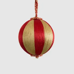 Silk Stripe Bauble Small Red & Champagne by Vixen & Velvet, a Plants for sale on Style Sourcebook