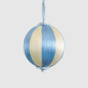 Silk Stripe Bauble Small Cornflower Blue & Ivory by Vixen & Velvet, a Plants for sale on Style Sourcebook