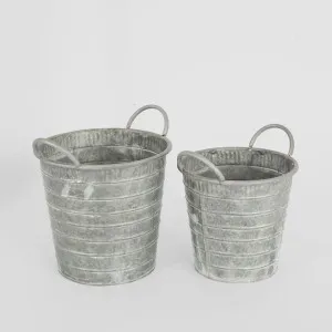 Parterre Zinc Buckets Set of 2 by PERFECT PIECES, a Plant Holders for sale on Style Sourcebook