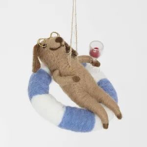 Dog in Tube Hanging Tree Decoration by Vixen & Velvet, a Christmas for sale on Style Sourcebook