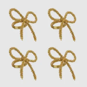 Tiffany Bow Napkin Ring Gold - Set of 4 by Vixen & Velvet, a Christmas for sale on Style Sourcebook
