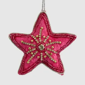 Celine Velvet Star Tree Decoration Pink by Vixen & Velvet, a Christmas for sale on Style Sourcebook