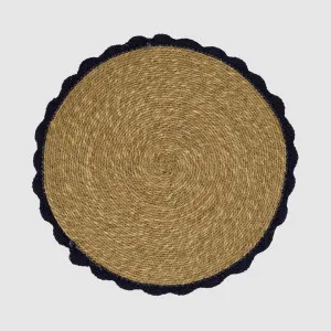 Crochet Edge Seagrass Placemat Blue by Vixen & Velvet, a Christmas for sale on Style Sourcebook