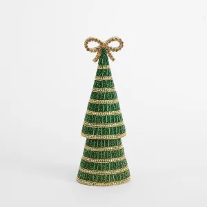 Tiffany Bow Stripe Cone Tree Small Green by Vixen & Velvet, a Christmas for sale on Style Sourcebook