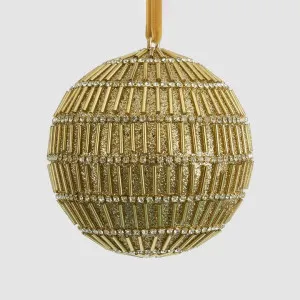 Bugle Bead Bauble Gold by Vixen & Velvet, a Christmas for sale on Style Sourcebook