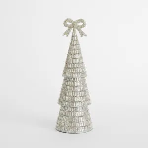 Tiffany Bugle Bead Tiered Cone Tree Large Silver by Vixen & Velvet, a Christmas for sale on Style Sourcebook