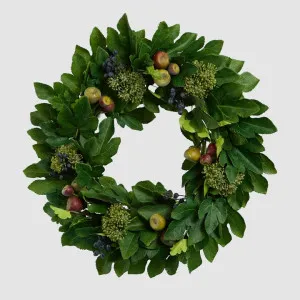 Fig Leaf Wreath With Fruit 65cm by Vixen & Velvet, a Christmas for sale on Style Sourcebook