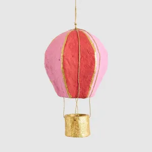 Mache Hot Air Balloon Hanging Decoration Pink Multi by Vixen & Velvet, a Decorative Accessories for sale on Style Sourcebook