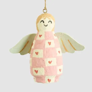 Mache Angel Hanging Decoration Pink Square by Vixen & Velvet, a Decorative Accessories for sale on Style Sourcebook