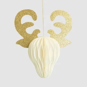 Paper Reindeer Decoration White by Vixen & Velvet, a Decorative Accessories for sale on Style Sourcebook