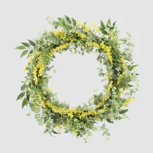 Wattle Eucalyptus Leaf Wreath 55cm by Vixen & Velvet, a Cushions, Decorative Pillows for sale on Style Sourcebook