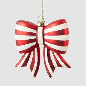 Striped Bow Glass Tree Decoration by Vixen & Velvet, a Plants for sale on Style Sourcebook