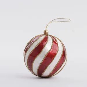 Swirl Hand Painted Capiz Bauble Red by Vixen & Velvet, a Lighting for sale on Style Sourcebook