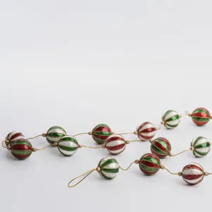 Stripe Capiz Garland Red Green Multi by Vixen & Velvet, a Decorative Accessories for sale on Style Sourcebook