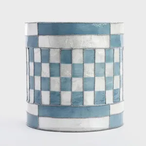 Blue Check Capiz Drum by Vixen & Velvet, a Plants for sale on Style Sourcebook
