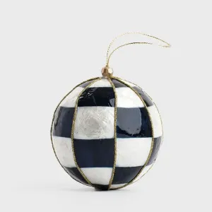 Squared Capiz Hand Painted Bauble Navy by Vixen & Velvet, a Decorative Accessories for sale on Style Sourcebook