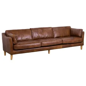 Nordic 4 Seater Leather Sofa, Sienna Brown by Schots, a Sofas for sale on Style Sourcebook