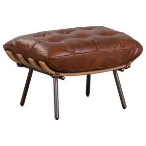 Cosma Leather Foot Stool, Sienna Brown by Schots, a Ottomans for sale on Style Sourcebook