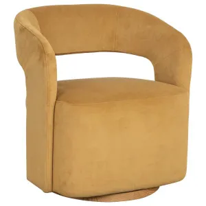 Zeta Fabric Swivel Armchair, Gold by Schots, a Chairs for sale on Style Sourcebook