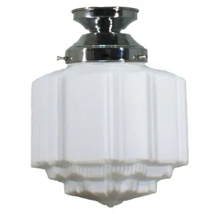 St Kilda 8'' Opal Matte Batten Fix, Chrome by Lighting Inspirations, a Fixed Lights for sale on Style Sourcebook