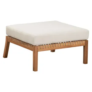 Landis Teak & Olefin Footstool, Natural Sanded & Beige by Schots, a Sofas for sale on Style Sourcebook