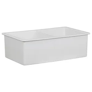 Wicklow Premium 83.5x50.8x25.4cm Double Drop in Undermount Fireclay Sink, White by Schots, a Basins for sale on Style Sourcebook