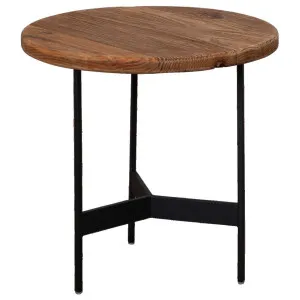 Rangeview 47cm Reclaimed Pine Round Tall Side Table, Natural by Schots, a Tables for sale on Style Sourcebook