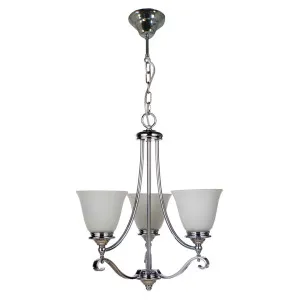 Dallas 3 Light 3 Arm Pendant, Chrome by Lighting Inspirations, a Fixed Lights for sale on Style Sourcebook
