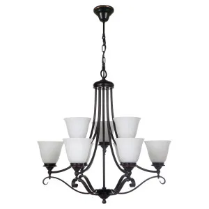 Dallas 9 Light Pendant, Bronze by Lighting Inspirations, a Fixed Lights for sale on Style Sourcebook