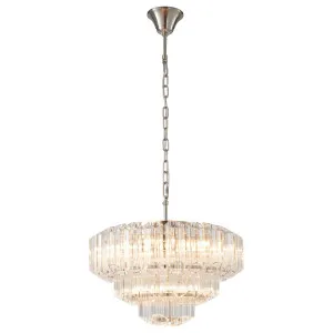 Calista Large 50cm 7 Light 3 Tier Chandelier, Brushed Nickel by Lighting Inspirations, a Chandeliers for sale on Style Sourcebook