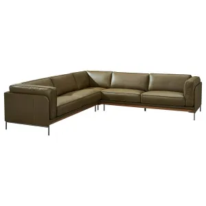 Allerdale 8 Seat Corner Leather Sofa, 2.8m W x 2.8m D, Oxford Green by Schots, a Sofas for sale on Style Sourcebook