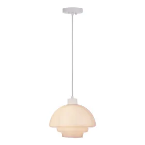 Fenwick Pendant 28cm, White by Lighting Inspirations, a Fixed Lights for sale on Style Sourcebook