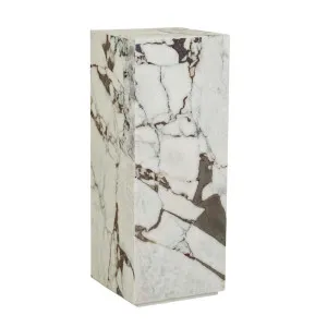Elle Block Tall Plinth - Matt Ocean Marble by GlobeWest, a Statues & Ornaments for sale on Style Sourcebook